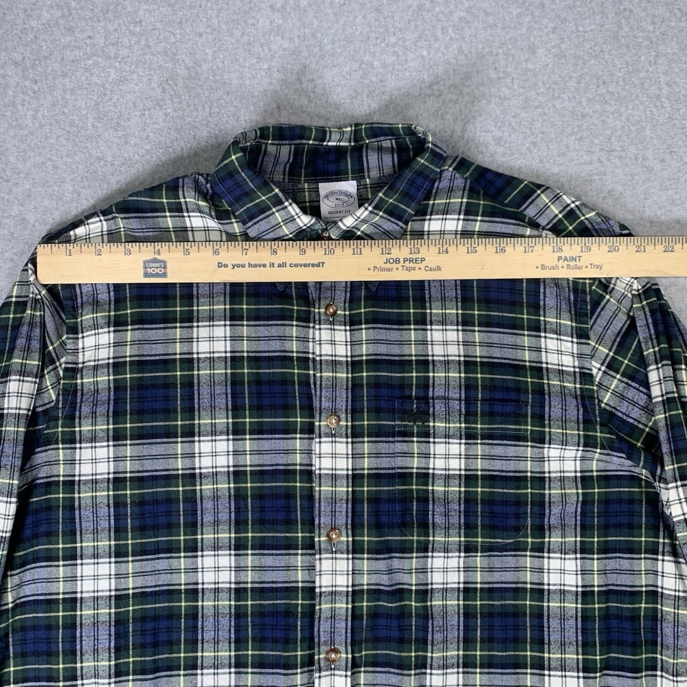 Brooks Brothers Shirt Mens XL Blue Green Flannel Long Sleeve Button Down Regent - Picture 6 of 11